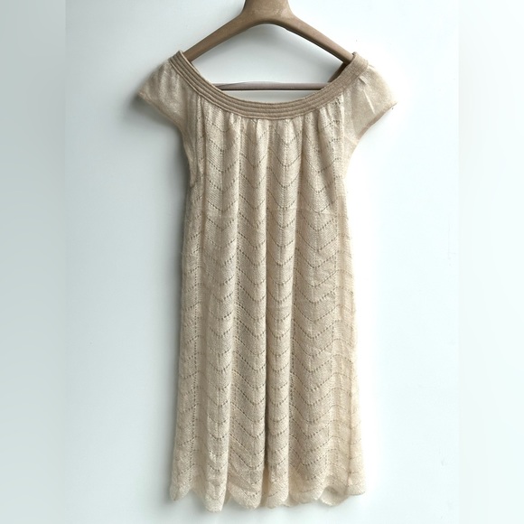 Kid Mohair & Silk Handcrafted Openwork knit dress, lining, size S-M - Picture 3 of 8